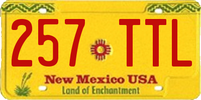 NM license plate 257TTL