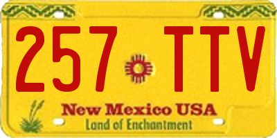 NM license plate 257TTV