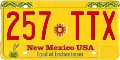 NM license plate 257TTX