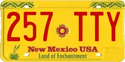 NM license plate 257TTY