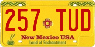 NM license plate 257TUD