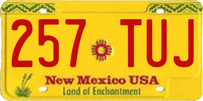 NM license plate 257TUJ