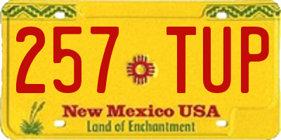 NM license plate 257TUP