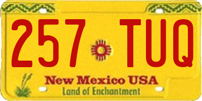 NM license plate 257TUQ