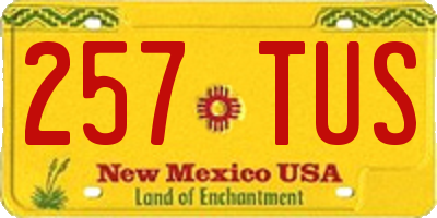 NM license plate 257TUS
