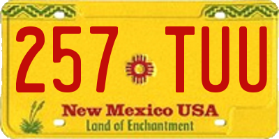 NM license plate 257TUU