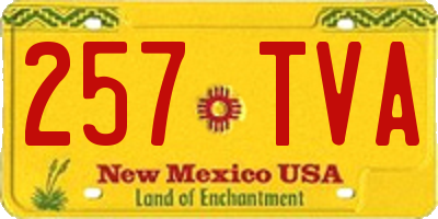 NM license plate 257TVA