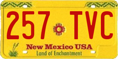 NM license plate 257TVC
