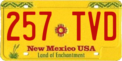 NM license plate 257TVD