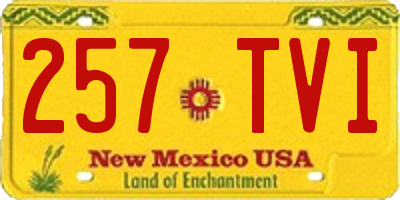 NM license plate 257TVI