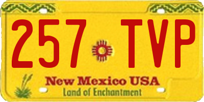 NM license plate 257TVP