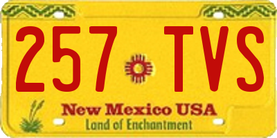 NM license plate 257TVS