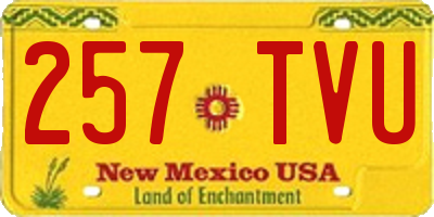 NM license plate 257TVU