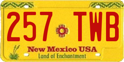 NM license plate 257TWB