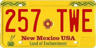 NM license plate 257TWE
