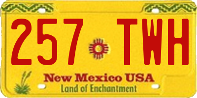 NM license plate 257TWH