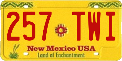 NM license plate 257TWI