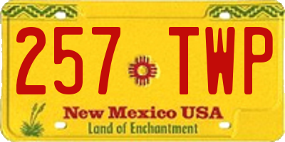 NM license plate 257TWP