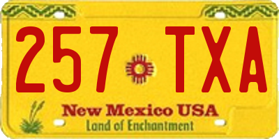 NM license plate 257TXA