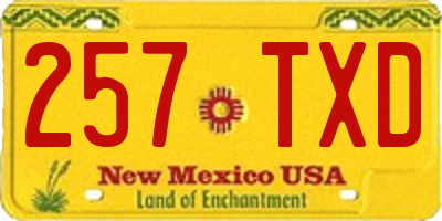 NM license plate 257TXD