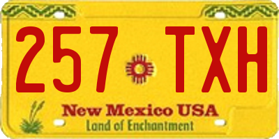 NM license plate 257TXH