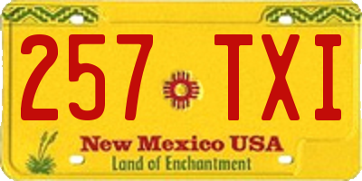 NM license plate 257TXI