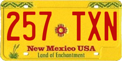 NM license plate 257TXN