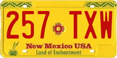 NM license plate 257TXW
