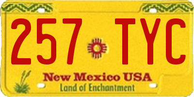 NM license plate 257TYC