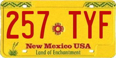 NM license plate 257TYF