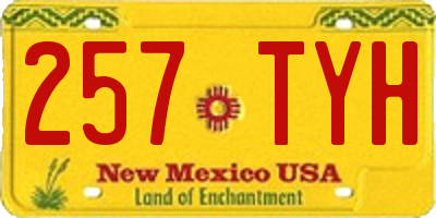 NM license plate 257TYH