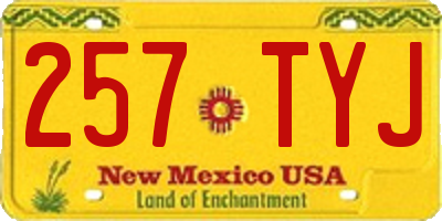 NM license plate 257TYJ