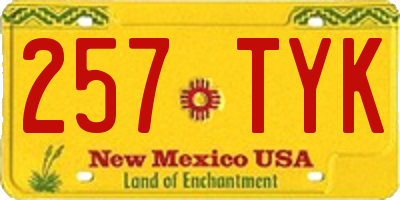 NM license plate 257TYK