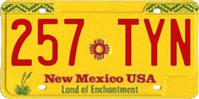 NM license plate 257TYN