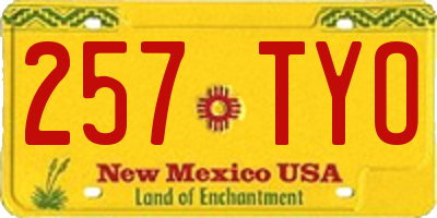 NM license plate 257TYO