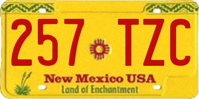 NM license plate 257TZC