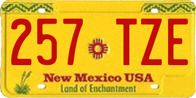 NM license plate 257TZE