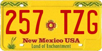 NM license plate 257TZG