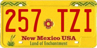 NM license plate 257TZI