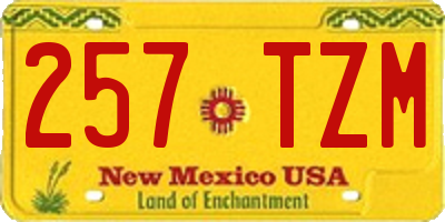 NM license plate 257TZM