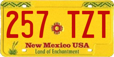 NM license plate 257TZT