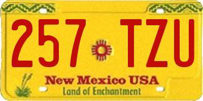 NM license plate 257TZU