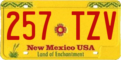NM license plate 257TZV