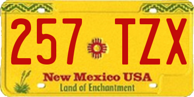 NM license plate 257TZX