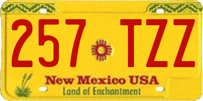 NM license plate 257TZZ