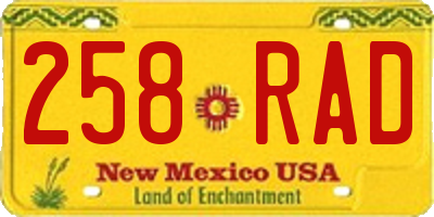 NM license plate 258RAD