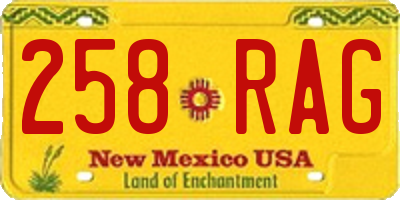 NM license plate 258RAG