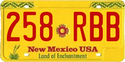 NM license plate 258RBB