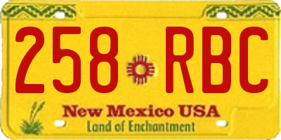 NM license plate 258RBC