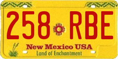 NM license plate 258RBE